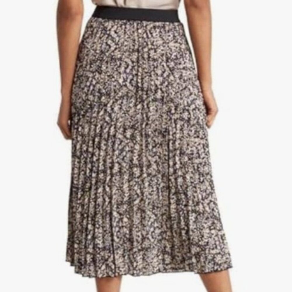NWT VINCE CAMUTO Plus Pleated Midi‎ Black Floral Accordion Skirt XXL